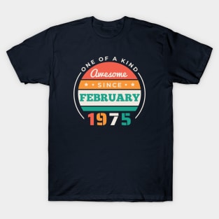 Retro Awesome Since February 1975 Birthday Vintage Bday 1975 T-Shirt